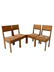 Set of Four Art Deco Modernist Dining Chairs by J.A. Muntendam, 1920s